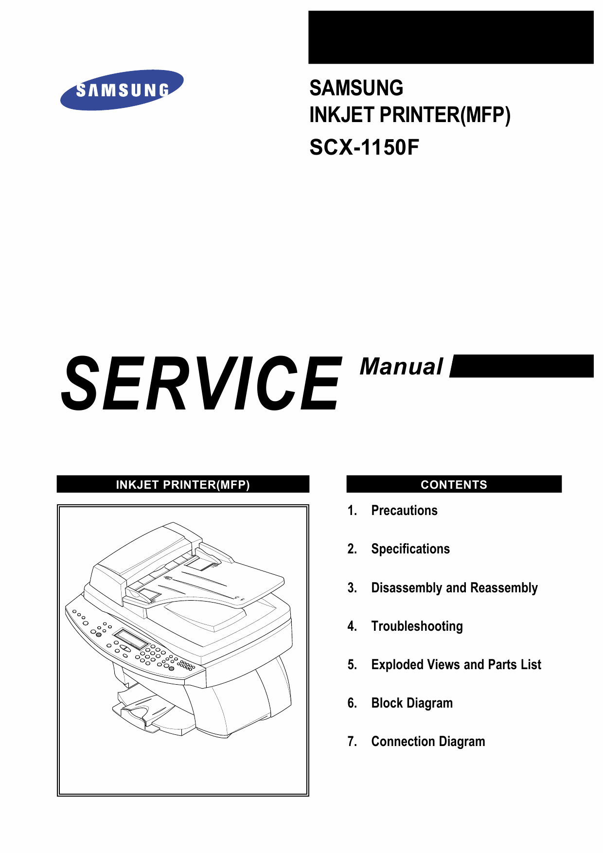 Samsung InkJet-MFP SCX-1150 Parts and Service Manual-1